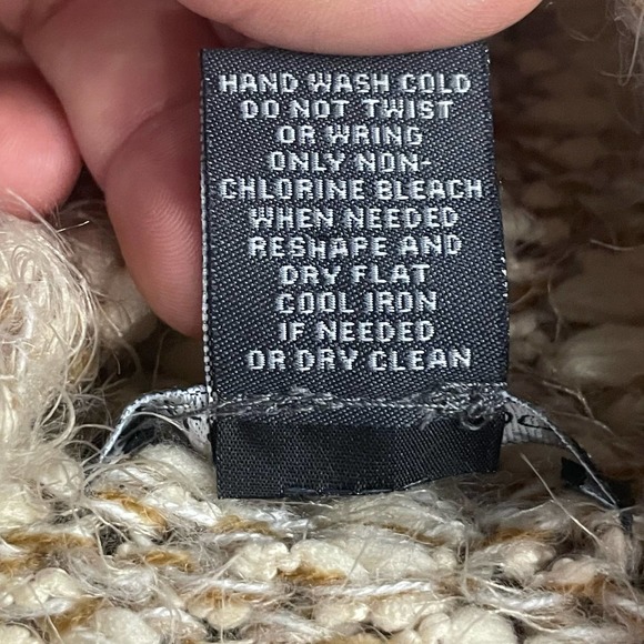 Chelsea & Theodore Womens Eyelash Sweater Size L Beige Multicolor Fuzzy Chunky - Picture 6 of 8